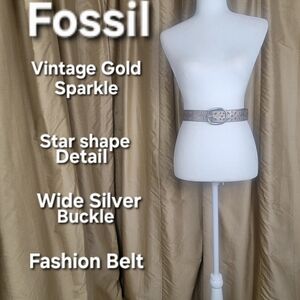 Fossil Gold and Silver Fashion Belt